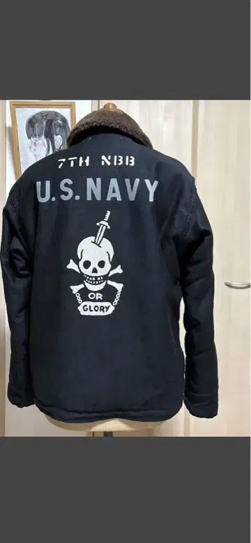 [ 새상품급 ] 프리휠러스 N-1 덱 자켓 USN 커스텀