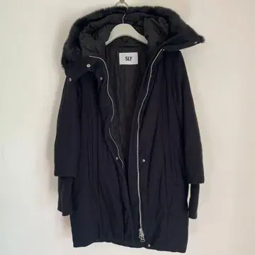 퍼 후드 블랙 아우터 SLY