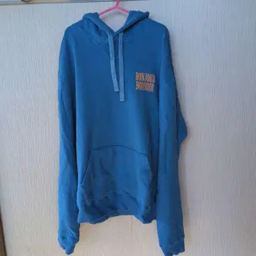 BONJOUR BONSOIR 후드 부착 후드티 파랑
