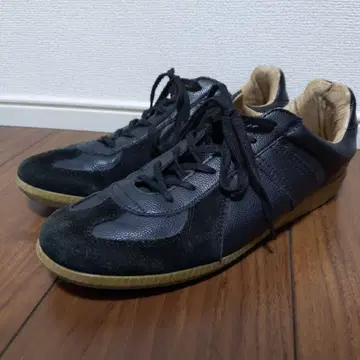 저먼 트레이너 블랙 가죽 스웨이드 27cm