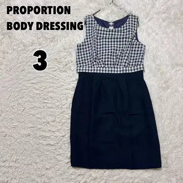 프로포션 바디 드레싱 깅엄 체크 리본 원피스