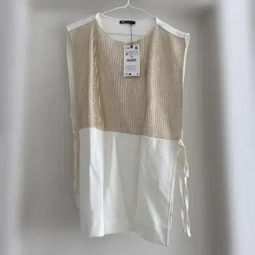 ZARA 스팽글 바이컬러 베스트 M 사이즈