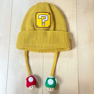 USJ 물음표 블록 니트 모자 닌텐도 월드 마리오