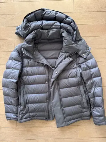 Calvin Klein 후드 부착 다운 자켓 그레이