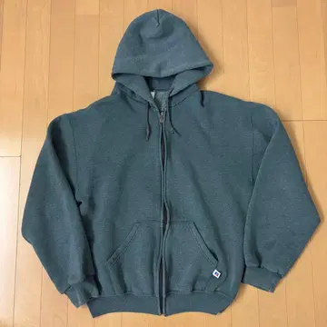 레어 컬러 Russell 러셀 무지 zip 지퍼 후드티 M