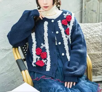 [ 틸과 레트로 ] 레이스 플라워 가디건