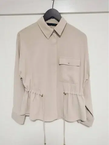 ZARA 자라 크레이프 셔츠 사파리 베이지 S