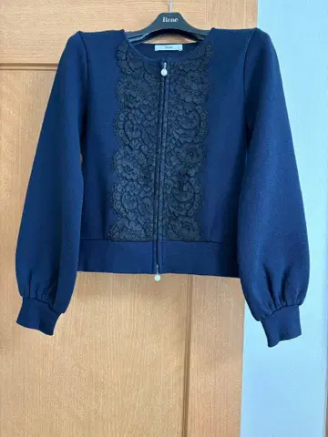 르네 플라워 레이스 가디건 34 네이비