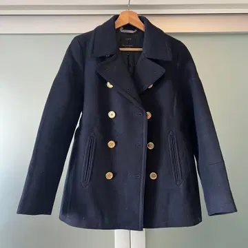 j.crew 더블 브레스트 울 캐시미어 네이비 피코트 골드 버튼