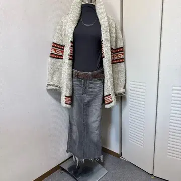 빈티지 네이티브 USA 카우친 가디건