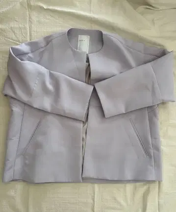 NOBLE 트리플 크로스 라이트 크루넥 숏코트 퍼플 36