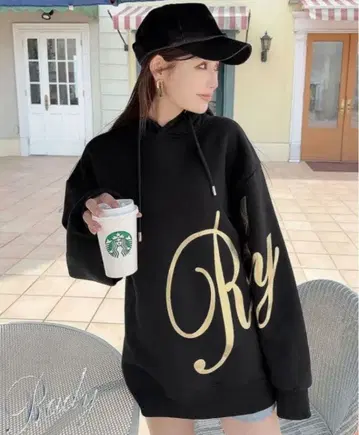 [새상품] Rady BIG 로고 후디 블랙 M 후드티 속기모