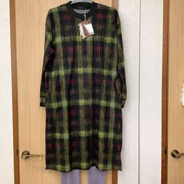 카모이 요코 TUNIC 따뜻한 룸웨어 튜닉 원피스 체크