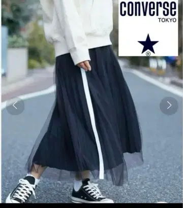 CONVERSE TOKYO 플리츠 샤샤 스커트 FREE