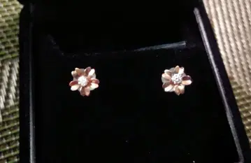 K10 귀걸이 핑크 골드 꽃 모양 PG K10K 귀걸이 K10 금 귀걸이