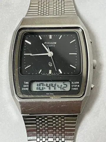 작동품 CITIZEN 시티즌 아나디지 쿼츠 시계 4-098668
