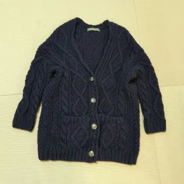 유나이티드 애로우즈 네이비 케이블 니트 가디건