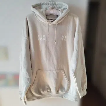 AIM 베이지 후드 부착 후드티 XL