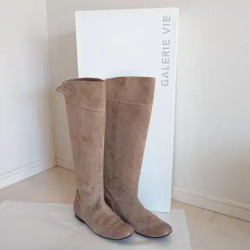 GALERIE VIE 그레이지 스웨이드 롱 부츠