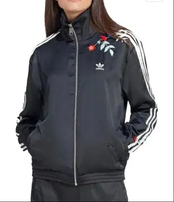 adidas 트랙 자켓 새틴 꽃무늬 자수 M