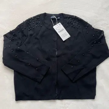 ZARA 비즈 장식 블랙 가디건 택 포함 새상품