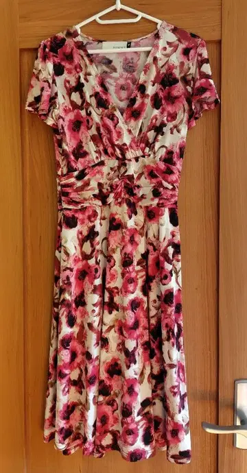 mimigrant 꽃무늬 반팔 마릴린 트위스트 원피스