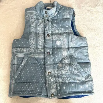 Rings 페이즐리 무늬 충전솜 베스트 빅 사이즈 46