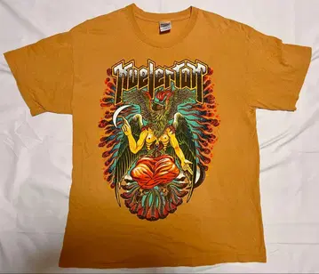 KVELERTAK 크바라탁 메탈 T셔츠 L 사이즈 머스타드 색상