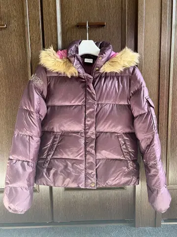 adidas 퍼 퍼플 다운 자켓 S 사이즈