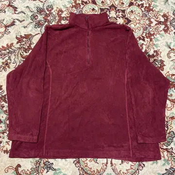 랜즈 엔드 플리스 레드 얇은 소재 자켓 풀오버