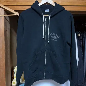 THE FLAT HEAD 플랫 헤드 풀 집업 후드티 블랙