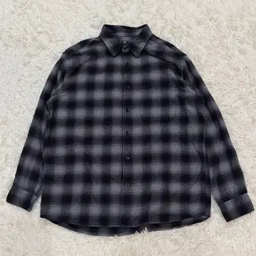 1750 UNIQLO 유니클로 옴브레 체크 셔츠 XL 블랙