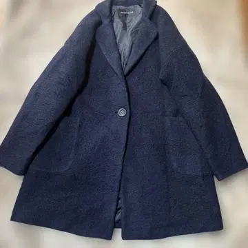 미즈이로 인드 얇은 소재 울 자켓 네이비