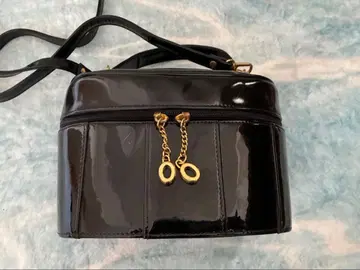 파티용 블랙 패턴트 레더 숄더백