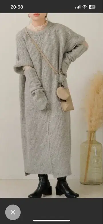 Bab 암워머 포함 니트 원피스 H-577