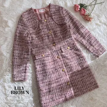 릴리브라운 트위드 원피스 핑크 미야와키 사쿠라