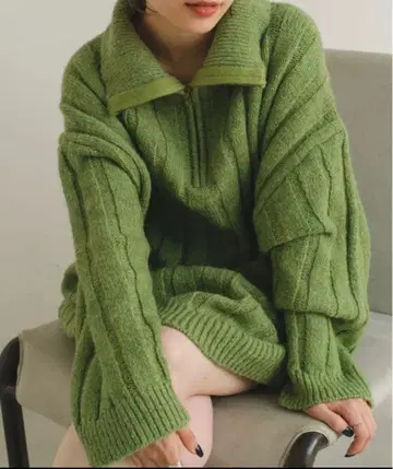 Kastane 카스타네 하프 ZIP 멜란지 BIG 니트