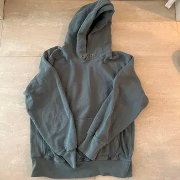 LES TIEN 모스그린 후드 부착 후드티