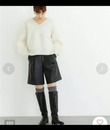 인조 가죽 하프 팬츠 BLACK 38 어반 리서치