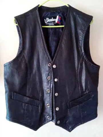 블랙 가죽 베스트 허리 벨트 포함