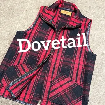 남성용 Dovetail 다브테일 빨간색 x 블랙 체크 베스트 L 빈티지