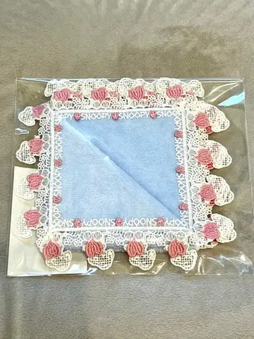 치카자와 레이스 스누피 손수건 한정판 하트 블루 PEANUTS 콜라보