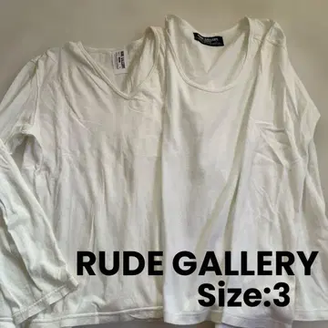 루드 갤러리 긴팔 티셔츠 화이트 V넥 U넥 무지