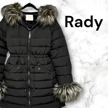 Rady 퍼 후드 다운 코트 블랙 바이컬러