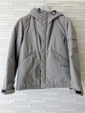 나노 유니버스 그레이 후드 부착 캐주얼 자켓