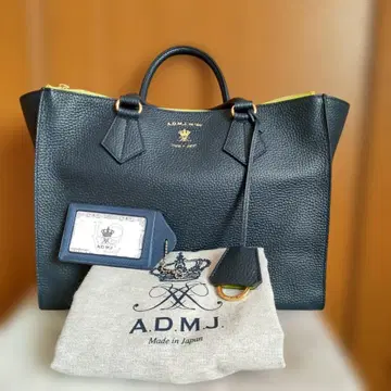 A.D.M.J. 네이비 토트백