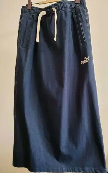 Puma 네이비 데님 롱 스커트