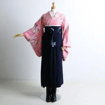 졸업 하카마 니샤쿠소데 기모노 단품 핑크 계열 기성복