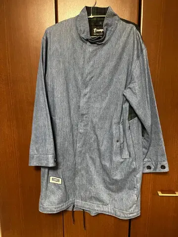 EXAMPLE 데님 블루 롱 코트