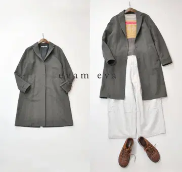 evam eva 에붐에바 peaked lapel 울 코트
